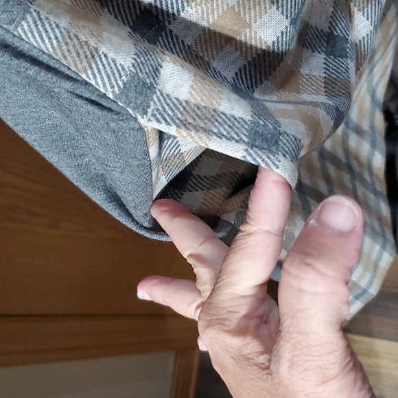 J Jill plaid short sleeve comfort dress grey tan - Picture 3 of 6